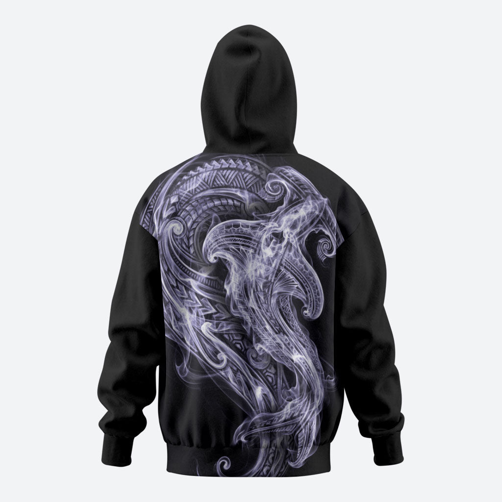 Waiporoporo Maori Tribal Hammershark Ghost Spirit Hoodie