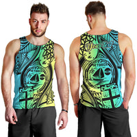 Personalised Malampa Fiji Day Men Tank Top Vanuatu Sand Drawing With Polynesian Pattern LT9 - Polynesian Pride
