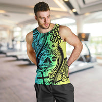 Personalised Malampa Fiji Day Men Tank Top Vanuatu Sand Drawing With Polynesian Pattern LT9 - Polynesian Pride