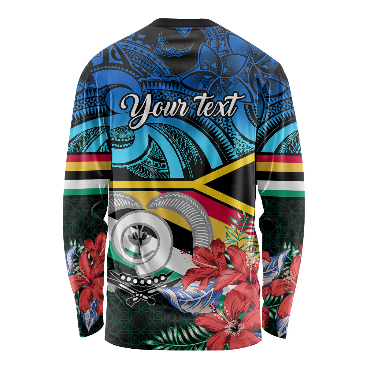 Personalised Torba Vanuatu Long Sleeve Shirt Sand Drawing With Polynesian Pattern LT9 - Polynesian Pride