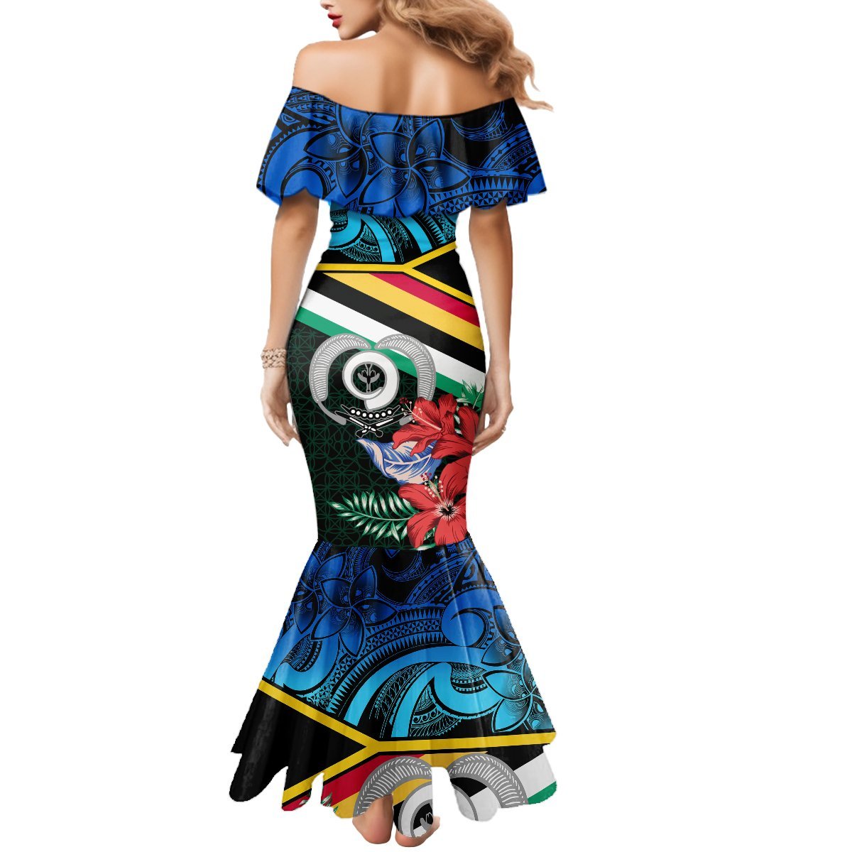 Personalised Torba Vanuatu Mermaid Dress Sand Drawing With Polynesian Pattern LT9 - Polynesian Pride