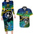 malampa-day-couples-matching-long-sleeve-bodycon-dress-and-hawaiian-shirt-vanuatu-flowers-with-malampa-emblem-tribal-pattern