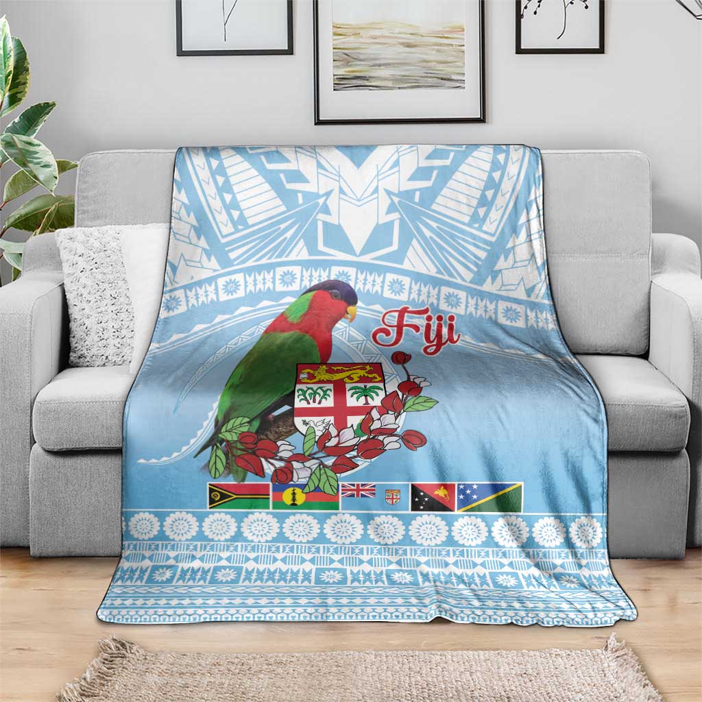 Melanesian Fiji Kula Bird Blanket with Tagimoucia Masi Tapa Pattern LT9 - Polynesian Pride