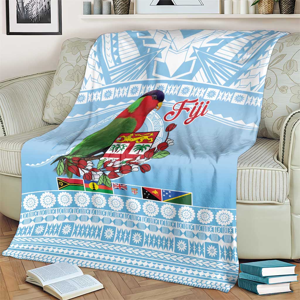 Melanesian Fiji Kula Bird Blanket with Tagimoucia Masi Tapa Pattern LT9 - Polynesian Pride
