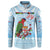 Melanesian Fiji Kula Bird Button Sweatshirt with Tagimoucia Masi Tapa Pattern