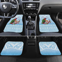 Melanesian Fiji Kula Bird Car Mats with Tagimoucia Masi Tapa Pattern LT9 Set 4pcs Blue - Polynesian Pride
