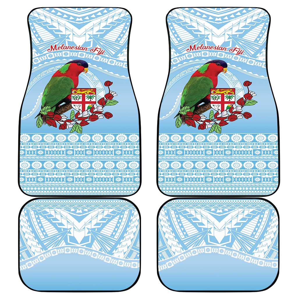 Melanesian Fiji Kula Bird Car Mats with Tagimoucia Masi Tapa Pattern LT9 - Polynesian Pride