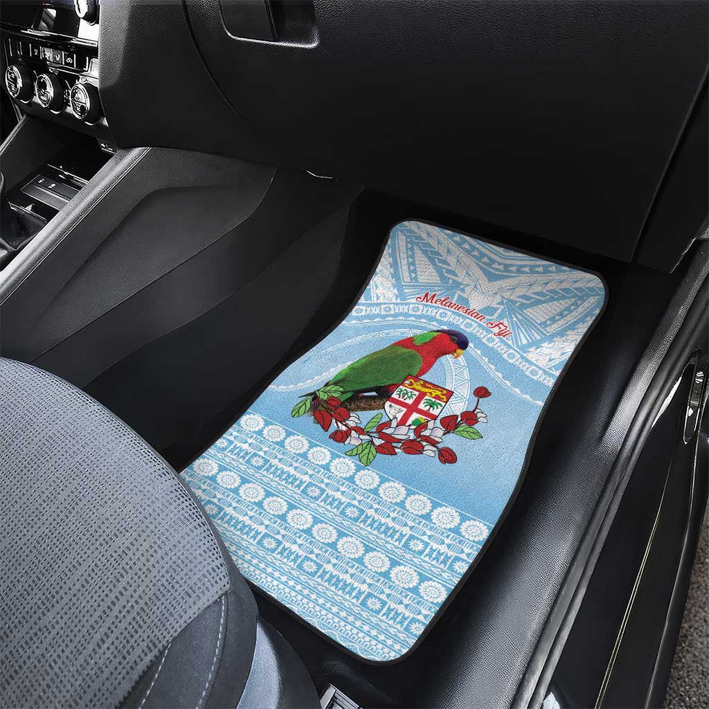 Melanesian Fiji Kula Bird Car Mats with Tagimoucia Masi Tapa Pattern LT9 - Polynesian Pride