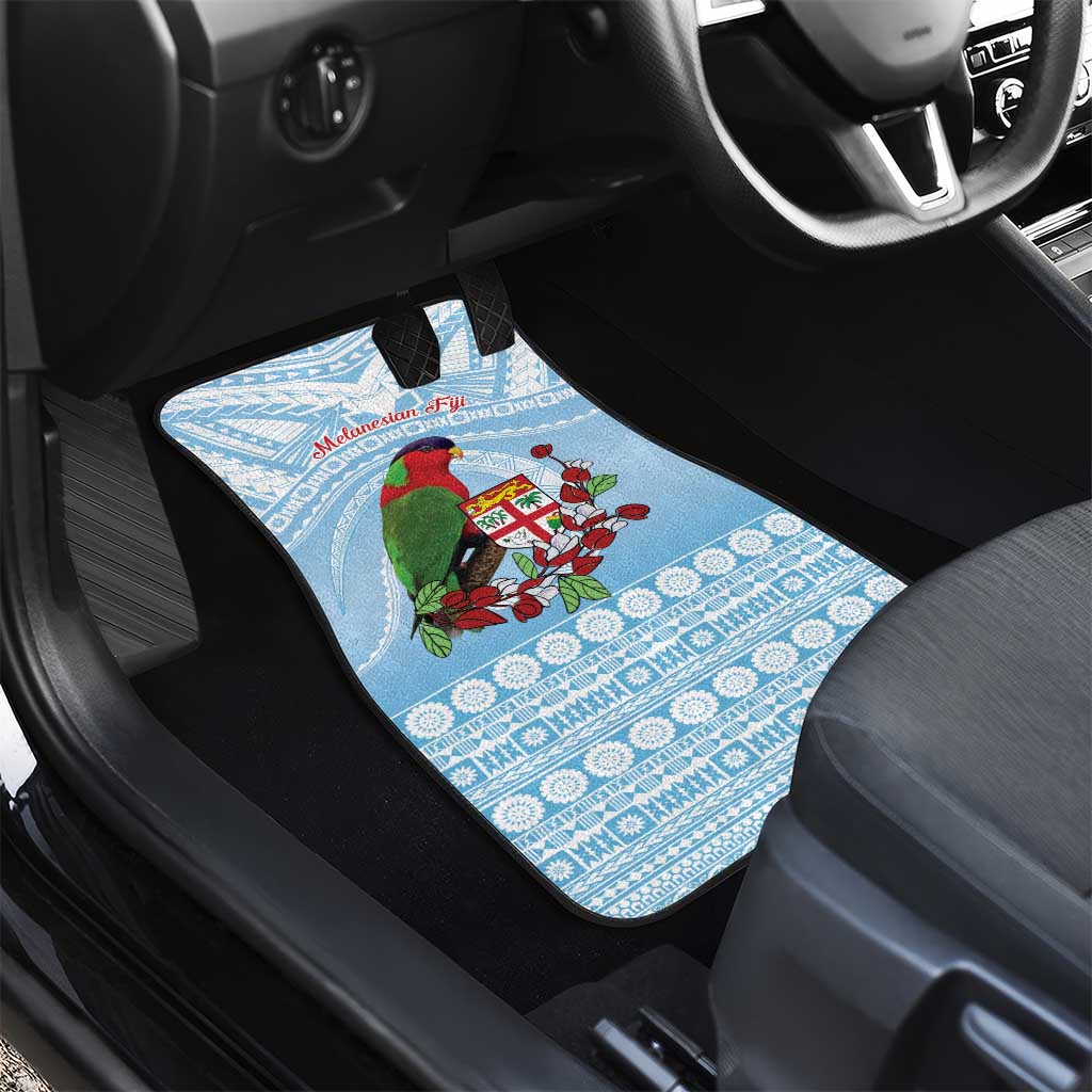 Melanesian Fiji Kula Bird Car Mats with Tagimoucia Masi Tapa Pattern LT9 - Polynesian Pride