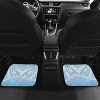 Melanesian Fiji Kula Bird Car Mats with Tagimoucia Masi Tapa Pattern LT9 Set 2pcs - Back Blue - Polynesian Pride