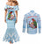 Melanesian Fiji Kula Bird Couples Matching Mermaid Dress and Long Sleeve Button Shirt with Tagimoucia Masi Tapa Pattern