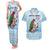 Melanesian Fiji Kula Bird Couples Matching Tank Maxi Dress and Hawaiian Shirt with Tagimoucia Masi Tapa Pattern