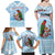 Melanesian Fiji Kula Bird Family Matching Off Shoulder Maxi Dress and Hawaiian Shirt with Tagimoucia Masi Tapa Pattern