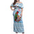 Melanesian Fiji Kula Bird Family Matching Off Shoulder Maxi Dress and Hawaiian Shirt with Tagimoucia Masi Tapa Pattern