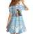 Melanesian Fiji Kula Bird Family Matching Off Shoulder Short Dress and Hawaiian Shirt with Tagimoucia Masi Tapa Pattern