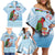 Melanesian Fiji Kula Bird Family Matching Off Shoulder Short Dress and Hawaiian Shirt with Tagimoucia Masi Tapa Pattern