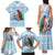 Melanesian Fiji Kula Bird Family Matching Tank Maxi Dress and Hawaiian Shirt with Tagimoucia Masi Tapa Pattern