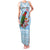 Melanesian Fiji Kula Bird Family Matching Tank Maxi Dress and Hawaiian Shirt with Tagimoucia Masi Tapa Pattern