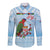 Melanesian Fiji Kula Bird Long Sleeve Button Shirt with Tagimoucia Masi Tapa Pattern