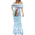 Melanesian Fiji Kula Bird Mermaid Dress with Tagimoucia Masi Tapa Pattern