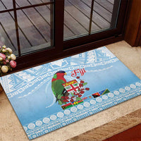 Melanesian Fiji Kula Bird Rubber Doormat with Tagimoucia Masi Tapa Pattern LT9 - Polynesian Pride