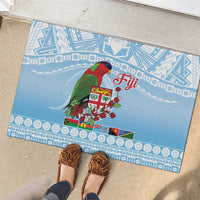 Melanesian Fiji Kula Bird Rubber Doormat with Tagimoucia Masi Tapa Pattern LT9 - Polynesian Pride
