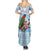 Melanesian Fiji Kula Bird Summer Maxi Dress with Tagimoucia Masi Tapa Pattern