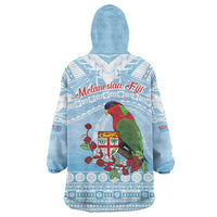 Melanesian Fiji Kula Bird Wearable Blanket Hoodie with Tagimoucia Masi Tapa Pattern LT9 - Polynesian Pride
