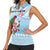 Melanesian Fiji Kula Bird Women Sleeveless Polo Shirt with Tagimoucia Masi Tapa Pattern