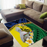 Melanesian New Caledonia Area Rug Plumeria Kagu Bird and Nautilus Shell LT9 - Polynesian Pride