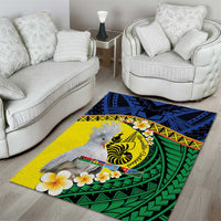 Melanesian New Caledonia Area Rug Plumeria Kagu Bird and Nautilus Shell LT9 - Polynesian Pride