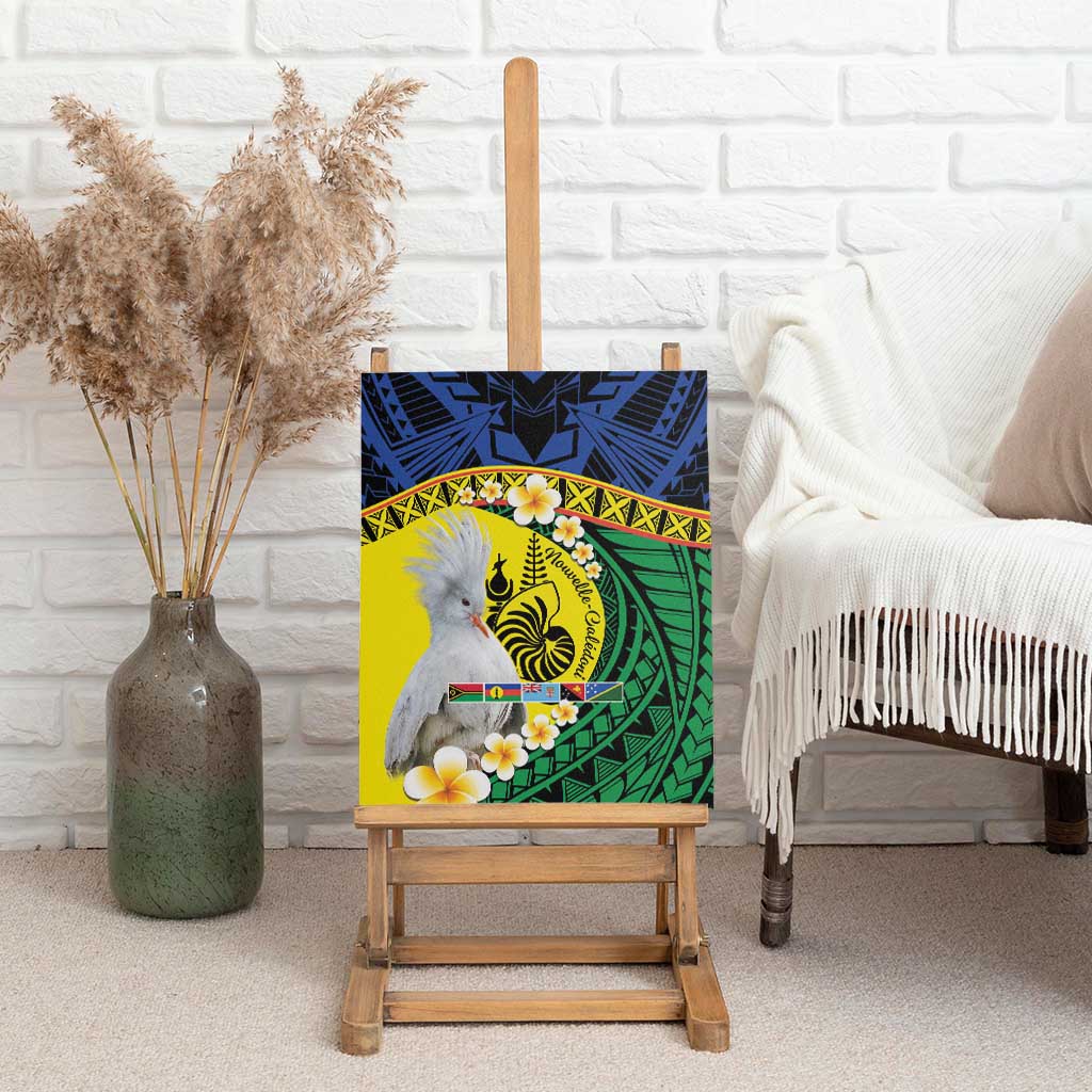 Melanesian New Caledonia Canvas Wall Art Plumeria Kagu Bird and Nautilus Shell LT9 - Polynesian Pride