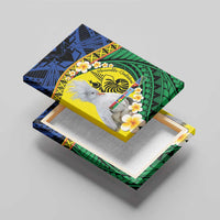 Melanesian New Caledonia Canvas Wall Art Plumeria Kagu Bird and Nautilus Shell LT9 - Polynesian Pride