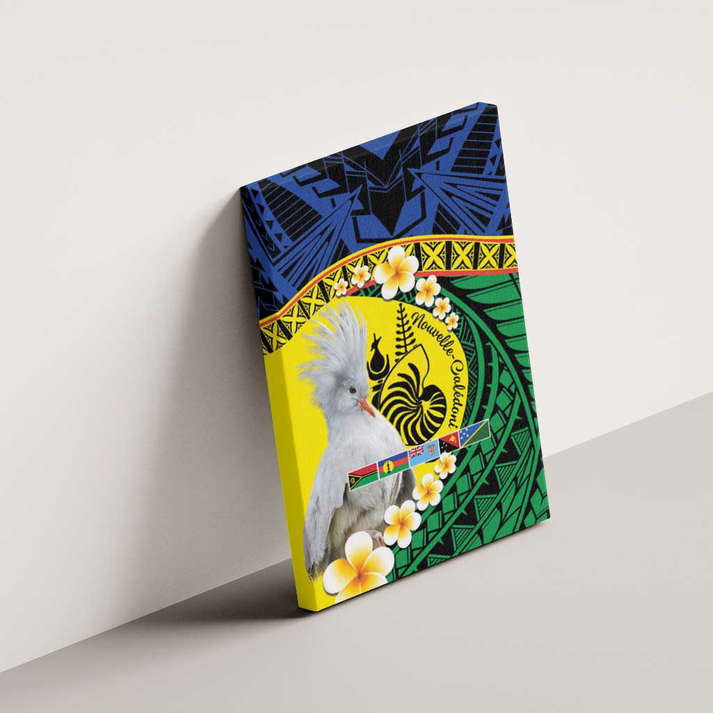 Melanesian New Caledonia Canvas Wall Art Plumeria Kagu Bird and Nautilus Shell LT9 - Polynesian Pride