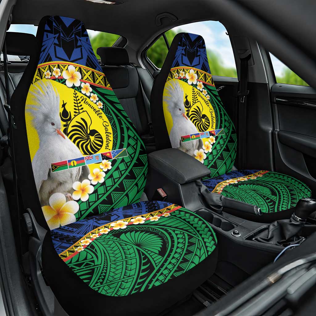 Melanesian New Caledonia Car Seat Cover Plumeria Kagu Bird and Nautilus Shell LT9 One Size Blue - Polynesian Pride