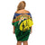 Melanesian New Caledonia Family Matching Off Shoulder Short Dress and Hawaiian Shirt Plumeria Kagu Bird and Nautilus Shell