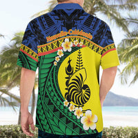 Melanesian New Caledonia Hawaiian Shirt Plumeria Kagu Bird and Nautilus Shell LT9 - Polynesian Pride