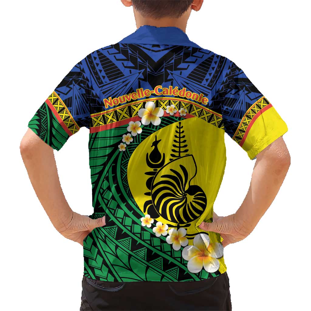 Melanesian New Caledonia Hawaiian Shirt Plumeria Kagu Bird and Nautilus Shell LT9 - Polynesian Pride