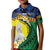 Melanesian New Caledonia Kid Polo Shirt Plumeria Kagu Bird and Nautilus Shell