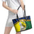 Melanesian New Caledonia Leather Tote Bag Plumeria Kagu Bird and Nautilus Shell