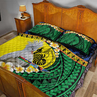 Melanesian New Caledonia Quilt Bed Set Plumeria Kagu Bird and Nautilus Shell LT9 - Polynesian Pride