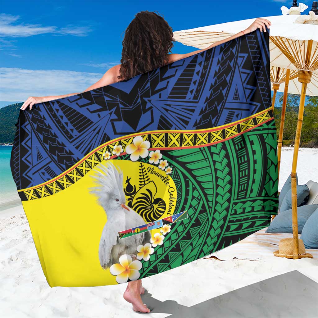 Melanesian New Caledonia Sarong Plumeria Kagu Bird and Nautilus Shell LT9 One Size 44 x 66 inches Blue - Polynesian Pride