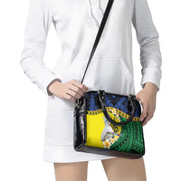 Melanesian New Caledonia Shoulder Handbag Plumeria Kagu Bird and Nautilus Shell LT9 - Polynesian Pride