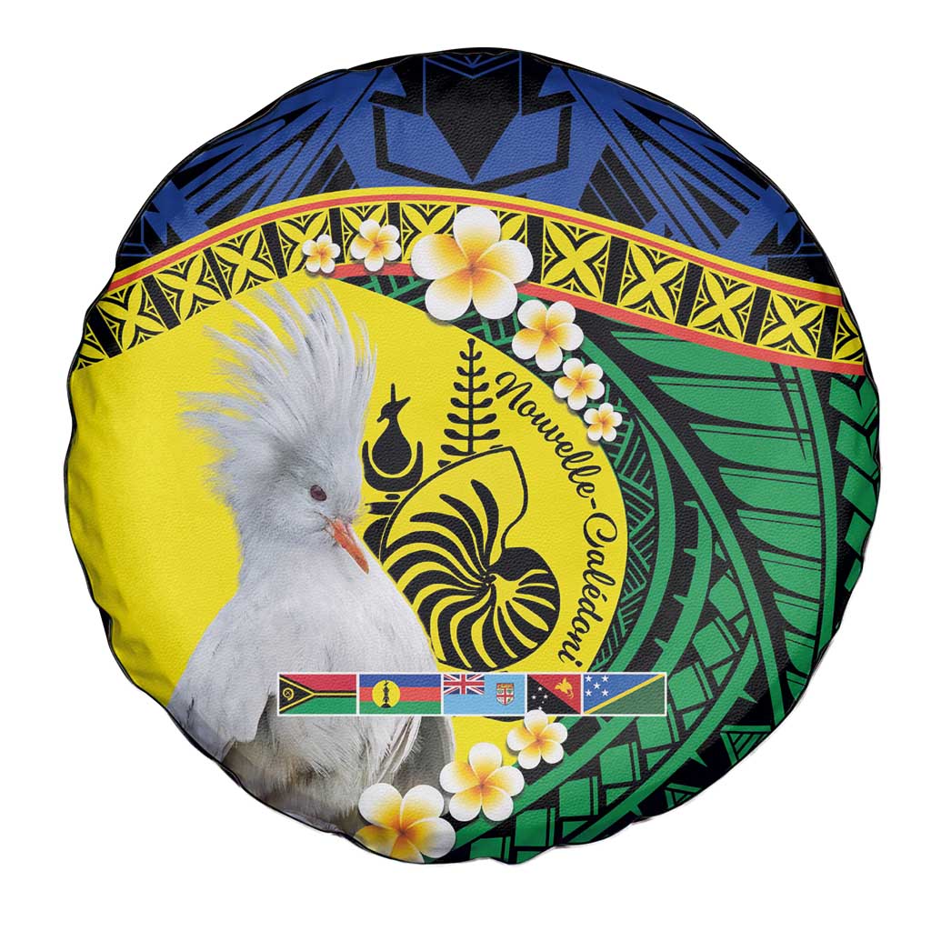 Melanesian New Caledonia Spare Tire Cover Plumeria Kagu Bird and Nautilus Shell LT9 - Polynesian Pride