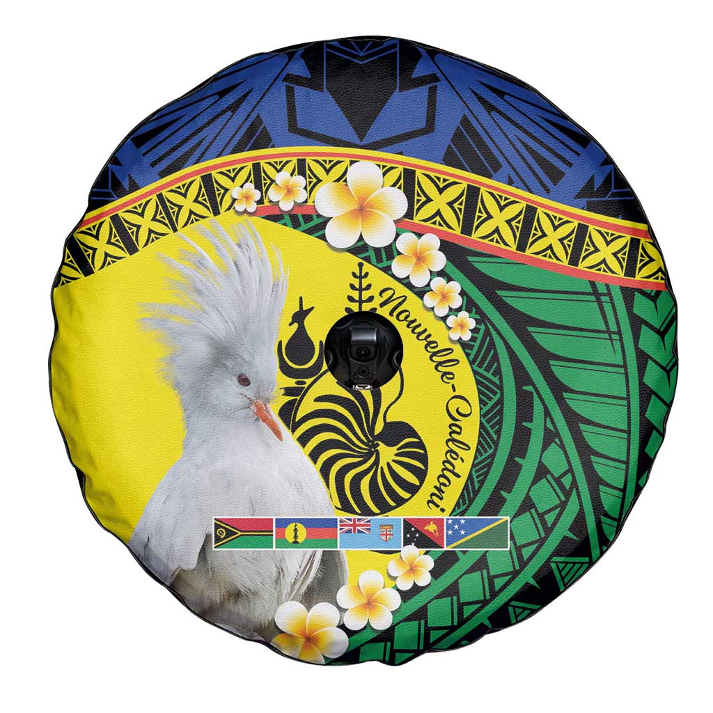 Melanesian New Caledonia Spare Tire Cover Plumeria Kagu Bird and Nautilus Shell LT9 - Polynesian Pride