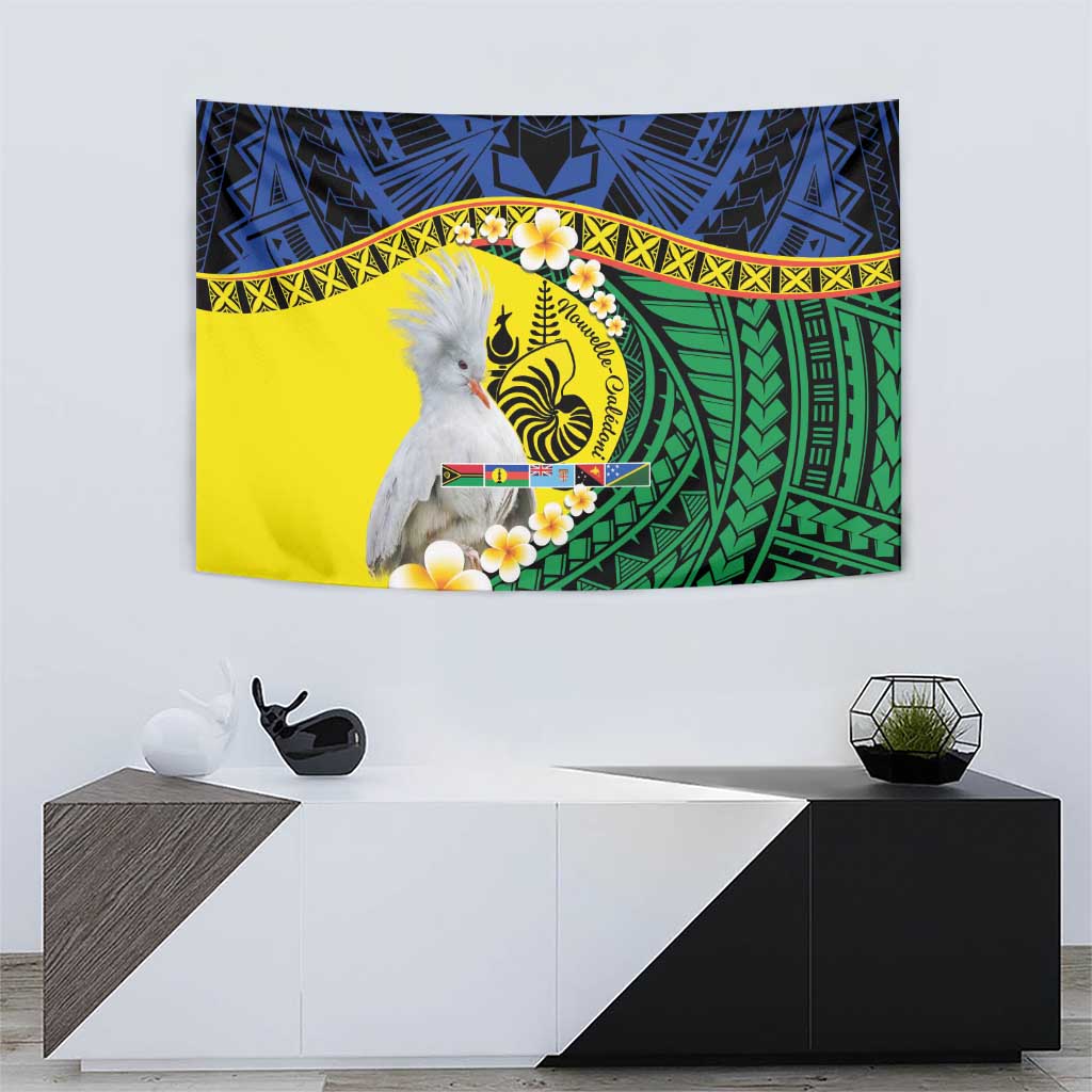 Melanesian New Caledonia Tapestry Plumeria Kagu Bird and Nautilus Shell LT9 - Polynesian Pride