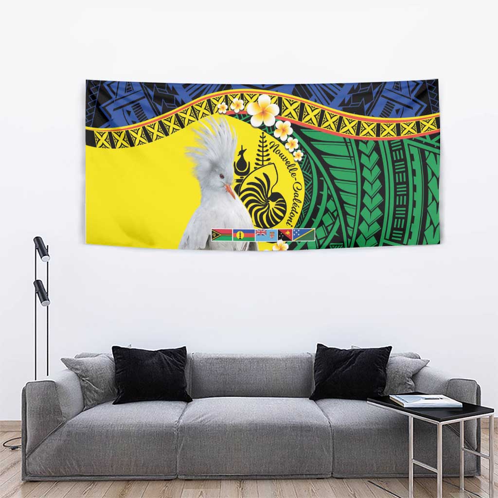 Melanesian New Caledonia Tapestry Plumeria Kagu Bird and Nautilus Shell LT9 - Polynesian Pride