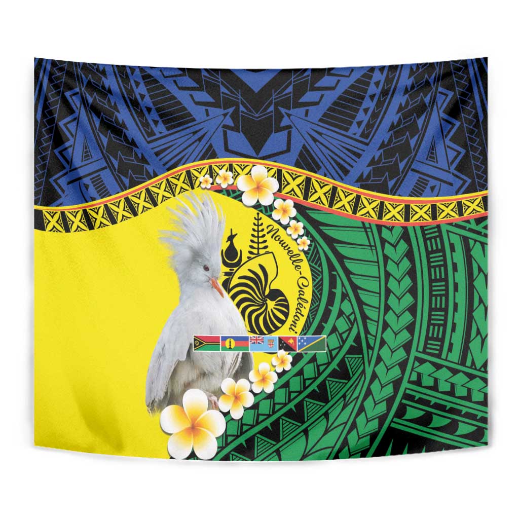 Melanesian New Caledonia Tapestry Plumeria Kagu Bird and Nautilus Shell LT9 - Polynesian Pride