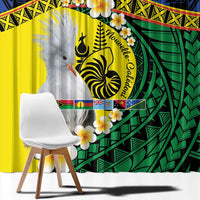 Melanesian New Caledonia Window Curtain Plumeria Kagu Bird and Nautilus Shell LT9 - Polynesian Pride