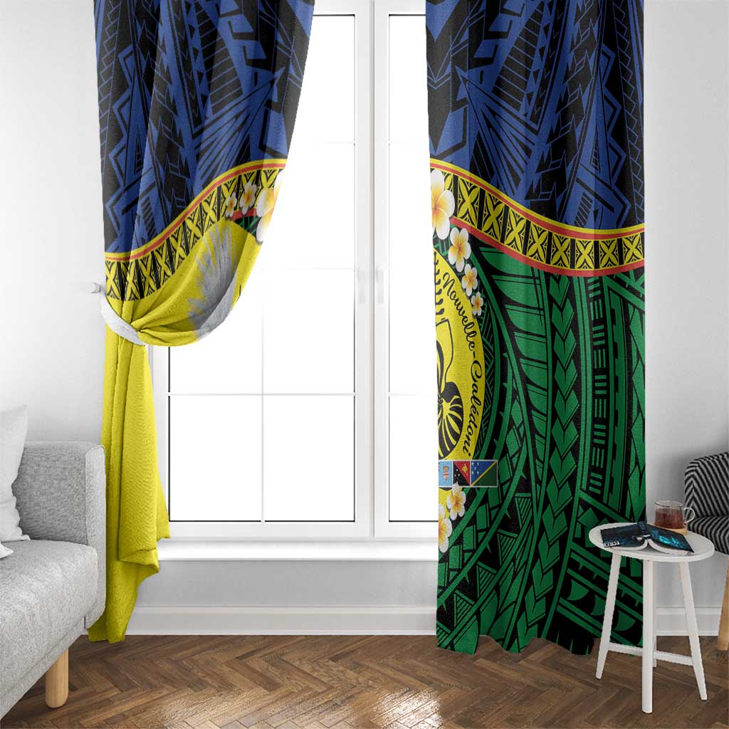 Melanesian New Caledonia Window Curtain Plumeria Kagu Bird and Nautilus Shell LT9 - Polynesian Pride